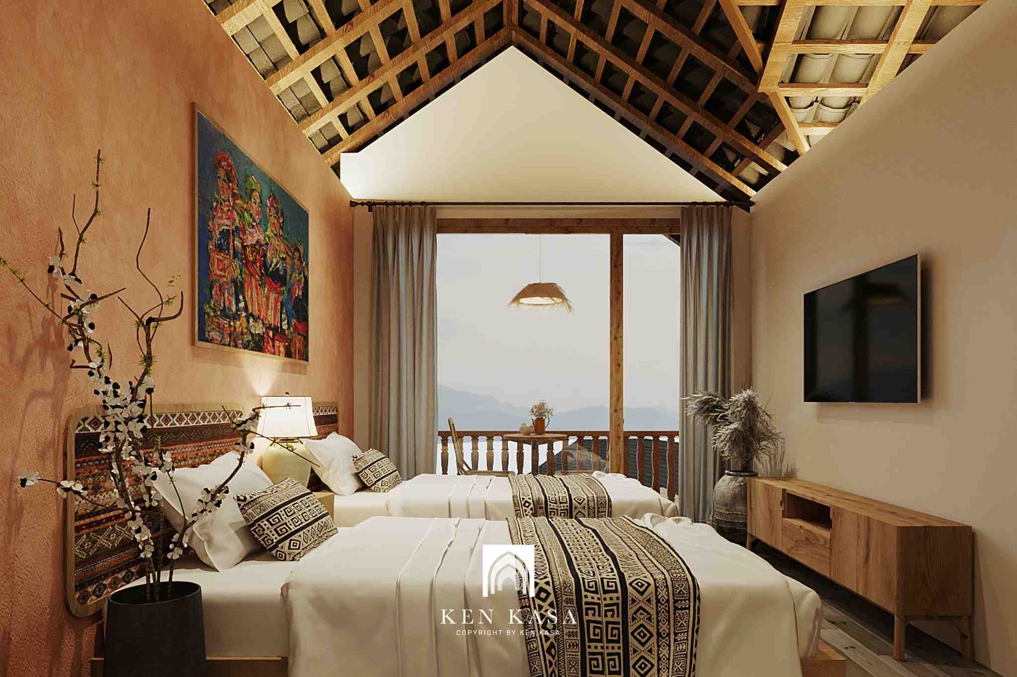 Không gian bungalow khá nhỏ gọn